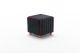 Pouf Eames 40x40cm Velours Noir bordure Rouge