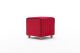 Pouf Eames 40x40cm Velours Rouge bordure Noir
