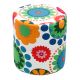Pouf Falael D40cm Tissu Motif Fleurs Multicolore