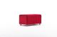 Pouf Sammy 80x40cm Velours Rouge bordure Noir