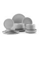 Service de table 16 pièces Ammeli 100% Porcelaine tacheté Gris