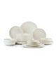 Service de table 16 pièces Ammeli 100% Porcelaine tacheté Blanc crème