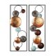 Set de 2 cadres décoratifs muraux Roadstar L32xH90cm Métal Marron, Bleu clair et Or