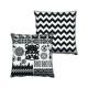 Set de 2 coussins assortis Decorare Ethnique 43 x 43 cm Coton Polyester Noir et Blanc 