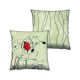 Set de 2 coussins assortis Decorare Floral 43 x 43 cm Coton Polyester Rouge, Noir sur Vert crème 