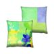 Set de 2 coussins assortis Decorare Nature 43 x 43 cm Coton Polyester Jaune, Bleu et Vert 