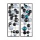 Set de 2 décorations murales Edulis L32xH90cm Métal Noir, Blanc et Bleu