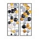 Set de 2 décorations murales Edulis L32xH90cm Métal Noir, Gris et Or