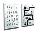 Set de 2 tableaux décoratifs Movere 30x40cm Motif Route et alphabet Noir et Blanc