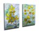 Set de 2 tableaux décoratifs Movere 30x40cm Motif Tiges et feuilles