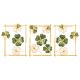 Set de 3 cadre murale décoratif Charm feuilles de trèfle L50xH70cm Métal Or et Vert