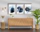 Set de 3 cadres décoratifs bois Blanc Arès L38xH53cm Style Abstrait Bleu