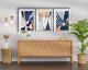 Set de 3 cadres décoratifs bois Blanc Éole L38xH53cm Style Abstrait