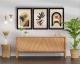 Set de 3 cadres décoratifs bois Blanc Némésis L38xH53cm Style Boho abstrait