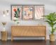 Set de 3 cadres décoratifs bois clair Céto L38xH53cm Style Abstrait nature