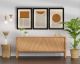 Set de 3 cadres décoratifs bois Noir Pégase L38xH53cm Style Abstrait Marron, Beige et Noir