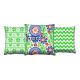 Set de 3 coussins assortis Decorare 43 x 43 cm Coton Polyester Vert pomme, Bleu et Rouge