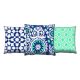 Set de 3 coussins assortis Decorare Baroque 43 x 43 cm Coton Polyester Bleu lavande 