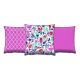 Set de 3 coussins assortis Decorare Floral 43x 43 cm Coton Polyester Rose, Rouge et Bleu 