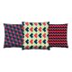 Set de 3 coussins assortis Decorare Géométrique 43 x 43 cm Coton Polyester Rose et Bleu 