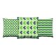 Set de 3 coussins assortis Decorare Géométrique 43 x 43 cm Coton Polyester Vert et Bleu