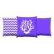 Set de 3 coussins assortis Decorare Hiver 43 x 43 cm Coton Polyester Bleu lavande