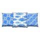 Set de 3 coussins assortis Decorare Marin 43 x 43 cm Coton Polyester Bleu ciel et turquoise