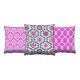 Set de 3 coussins assortis Decorare Papier Peint 43 x 43 cm Coton Polyester Rose 