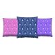 Set de 3 coussins assortis Decorare Papier Peint 43 x 43 cm Coton Polyester Rose et Bleu 