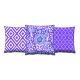 Set de 3 coussins assortis Decorare Papier Peint 43 x 43 cm Coton Polyester Bleu lavande et Vert menthe à l'eau