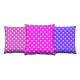 Set de 3 coussins assortis Decorare Pois Blancs 43 x 43 cm Coton Polyester Rose et Bleu 