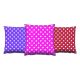 Set de 3 coussins assortis Decorare Pois Blancs 43 x 43 cm Coton Polyester Rose, Rouge et Bleu 
