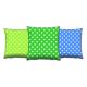 Set de 3 coussins assortis Decorare Pois Blancs Pois Blancs 43 x 43 cm Coton Polyester Vert et Bleu