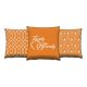 Set de 3 coussins assortis Lovely Family Decorare 43 x 43 cm Coton Polyester Orange abricot