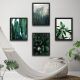 Set de 4 peintures décoratives Harmonicus 30 x 40 cm Cactus Panneau Stratifié Nuance de Vert