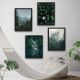 Set de 4 peintures décoratives Harmonicus 30 x 40 cm Paysage Panneau Stratifié Vert
