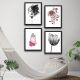 Set de 4 peintures décoratives Harmonicus 30 x 40 cm Parfum de femme Panneau Stratifié Multicolore