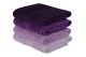Set de 4 serviettes essuie-main liteau à trois lignes brodées Sicco 50 x 90 cm 100% Coton Nuance de Violet