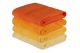 Set de 4 serviettes essuie-main liteau à trois lignes brodées Sicco 50 x 90 cm 100% Coton Nuance de Orange