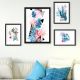 Set de 6 tableaux encadrés Noir Aranea Motif Nature tropical