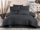 Set de housse de couette 140x200cm et 1 taie d'oreiller 60x60cm Undroa 100% Coton satiné Anthracite