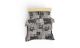 Set de housse de couette 220x240cm et 2 taies d'oreiller 60x60cm Nakoma Tissu Motif Chats Gris, blanc et noir