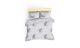 Set de housse de couette 240x220cm et 2 taies d'oreiller 60x60cm Rana Tissu Motif Feuilles Gris et Blanc