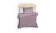 Set housse de couette 140x200 et 1 taie d'oreiller 60x60cm Naldrid 100% Coton satiné motif Rayure Lilas