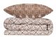 Set housse de couette 140x200cm et taie d'oreiller 60x60cm Sichar 100% Coton Motif Géométrique Marron et Blanc