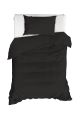 Set housse de couette 160x220cm et taie d'oreille 50x70cm Noctuna 100% Coton Noir