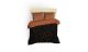 Set housse de couette 240x220cm et 2 taies d'oreiller 60x60cm Aynan 100% Coton Motif Hexagones Orange et Noir