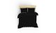Set housse de couette 260x220cm et 2 taies d'oreille Noctis Premium uni Satin de Coton Noir