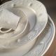 Set vaisselle service dîner 24 pièces Murrina Porcelaine fond Blanc et motif forme de perle