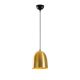 Suspension 1 ampoule cloche Gakuli D20cm Métal martelé Noir et Or